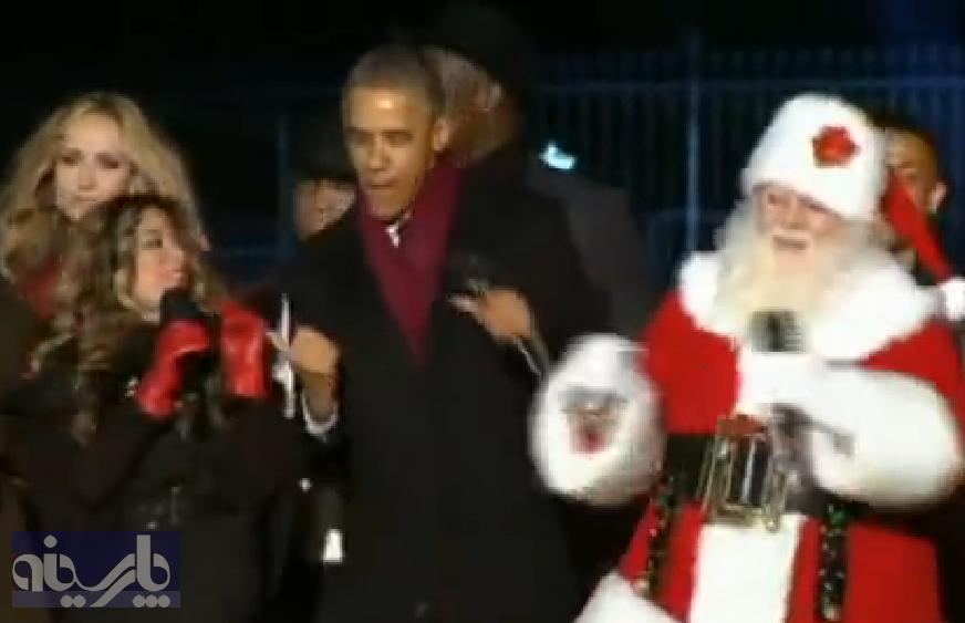 عکس/ رقص اوباما در مراسم کریسمس