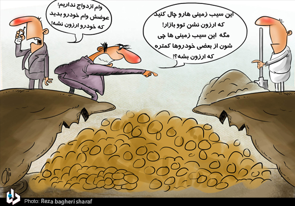 ارتباط دفن سیب زمینی با وام خودرو +کارتون
