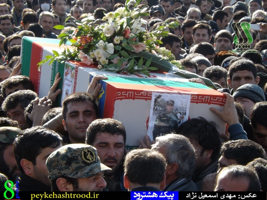 وداع باشکوه هشترودی ها با شهید بسیجی مدافع حرم اسماعیل کریمی +گزارش تصویری