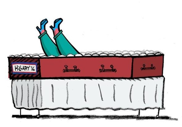 هیلاری کلینتون در تابوت+کاریکاتور
