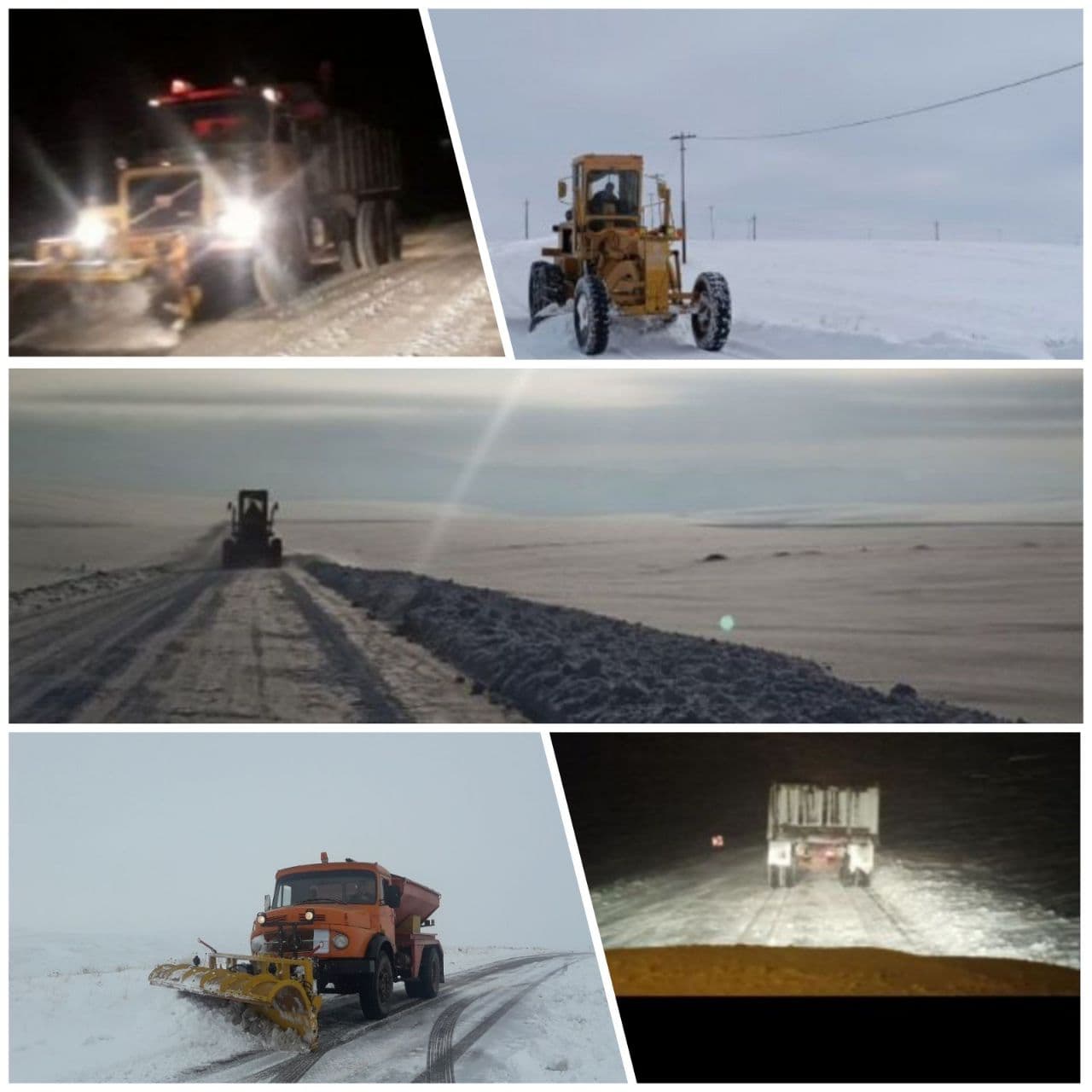 بسیج ماشین آلات راهداری هشترود برای برف روبی و مسیرگشائی