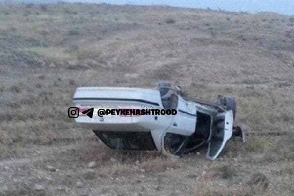 شهروند خبرنگار/ واژگونی سمند سورن امروز صبح در محور هشترود میانه