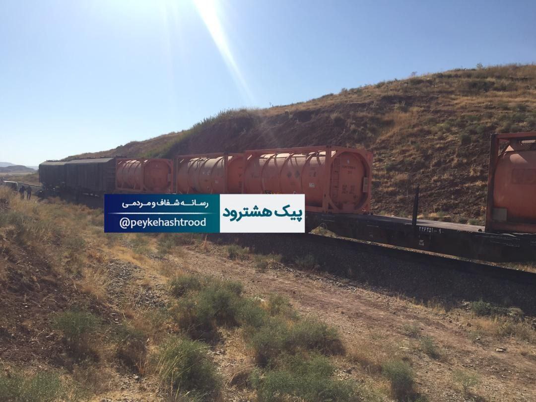 خروج واگن قطار باری از ریل در محدوده روستای یانیق بخش نظرکهریزی +عکس