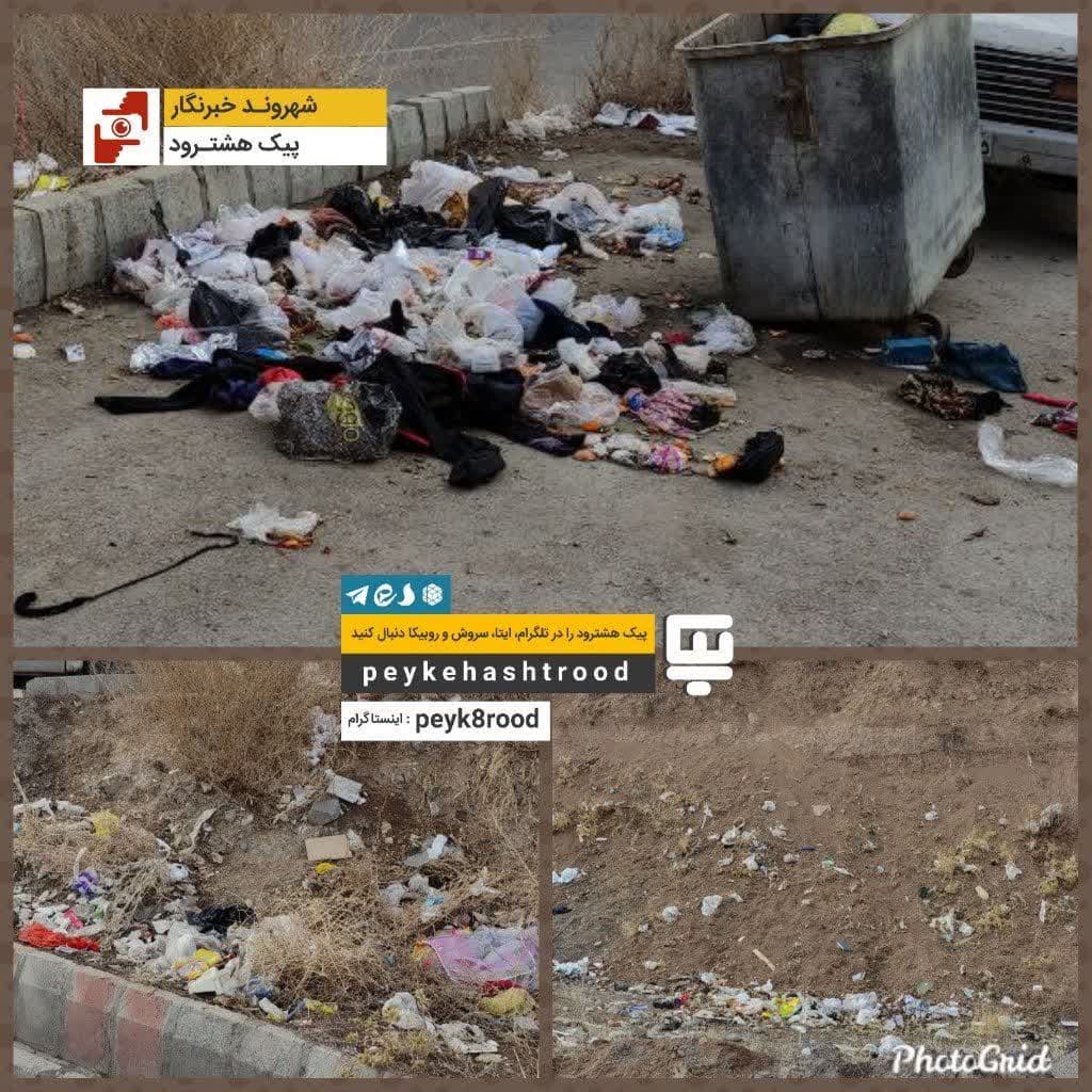 شهروند خبرنگار/ از کمبود سطل زباله تا ضعف در جمع آوری آنها در محوطه مسکن مهر هشترود