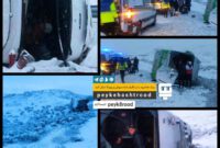 گزارش تصویری/ واژگونی اتوبوس در آزاد راه پیامبر اعظم(ص) محدوده روستای آلقو شهرستان هشترود