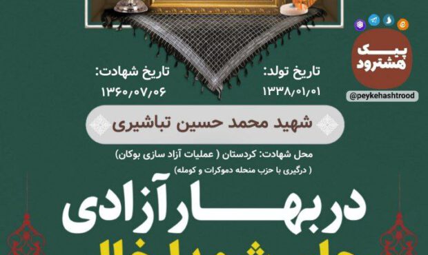 پوستر/ در بهار آزادی، جای شهدا خالی (شهید محمدحسین تباشیری)